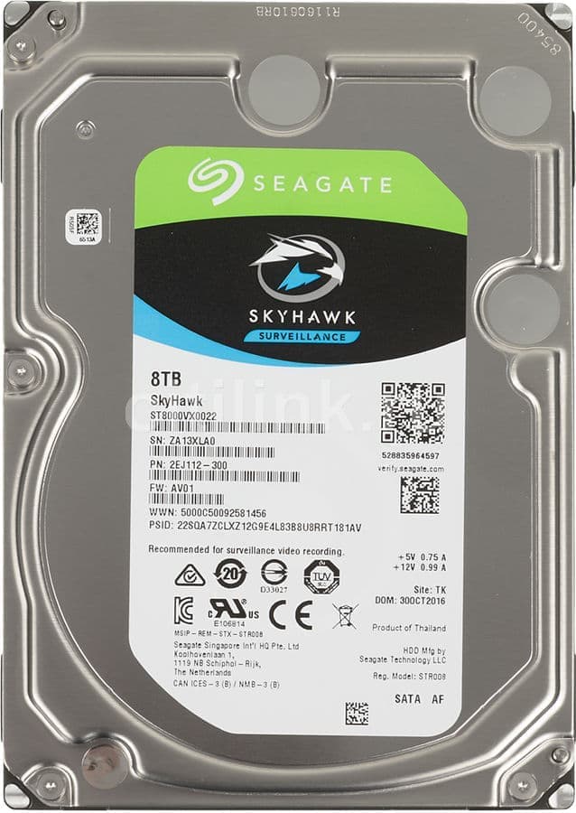 Жесткий диск 8ТБ Seagate SkyHawk ST8000VX0022